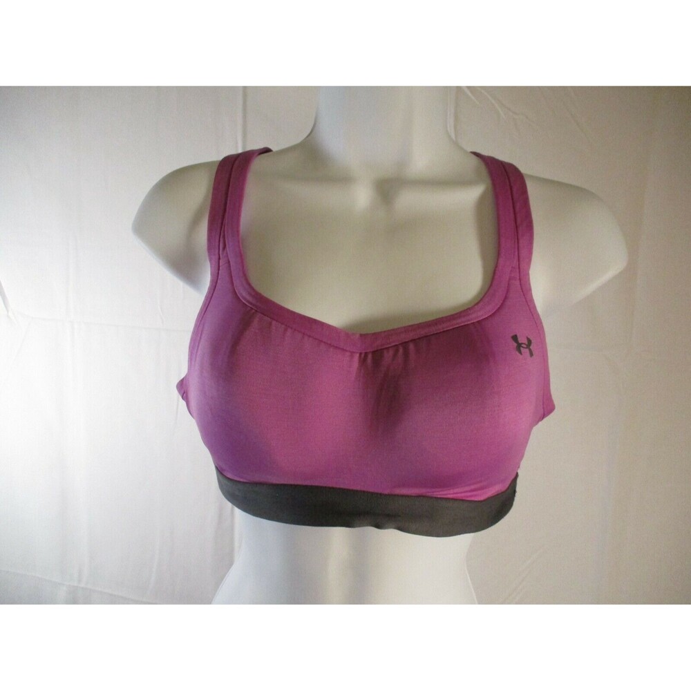 Under Armour 36B Sports Bra Women's Purple Gray Heat Gear Size 36B